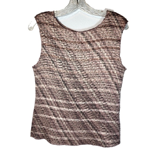 Petite Sophisticate Tops - Petite Sophisticate Lavender/Black Geometric Popcorn Stretch Tank Top Medium Y2K